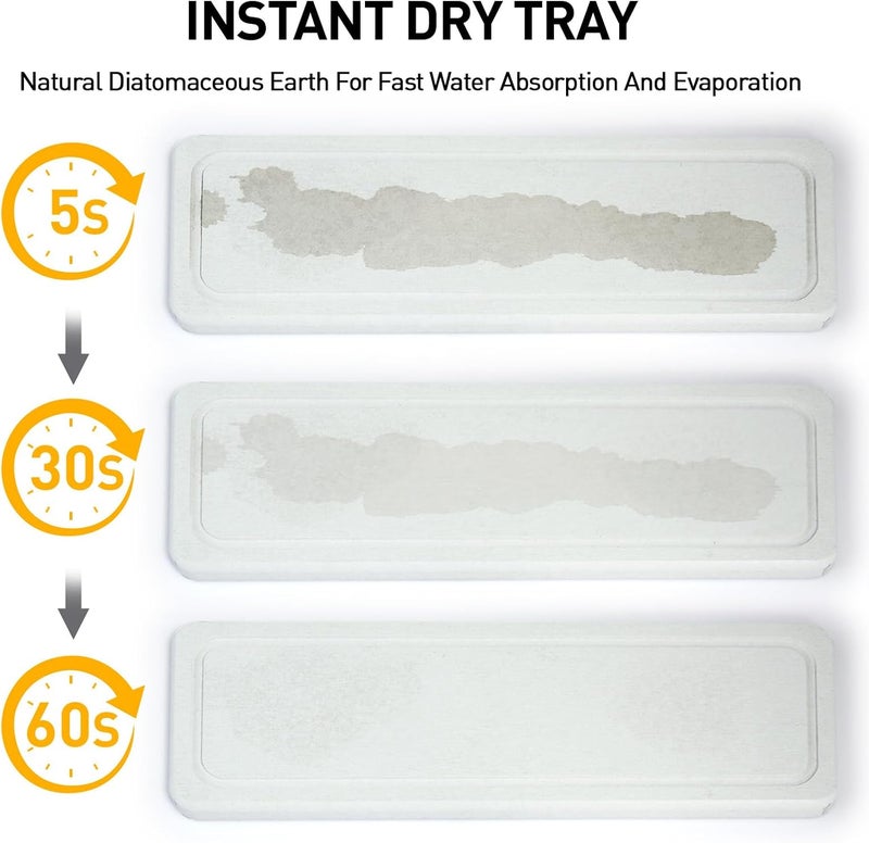 Moforoco Kitchen Dish Soap Dispenser Set, 16OZ Glass Bottle, Hand and Dish Soap Dispenser Set, Instant Dry Tray, Non-Slip Silicone Pad, Brush Holder with Smiley Face Sponge Holder, Kitchen Decor - Image 2